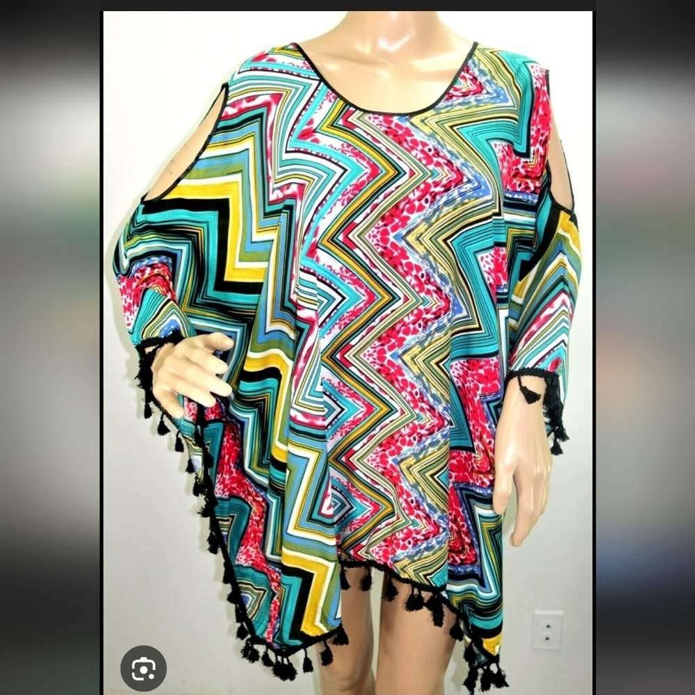 Multicolor Geometric Women's Tunic Top